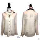 The Limited  Blouse Top Sheer Off White black XS workwear Business Office Photo 6