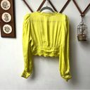 Miss Selfridge Jacquard Satin Neon Yellow Crop Top with Lace Detail 8 Medium Photo 5