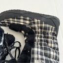 The North Face  Women's Black and White Plaid Fur Trim Snow Boots Size 8 Photo 6