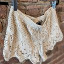 EXPRESS Cream Crochet Shorts With Tassels XS Photo 3