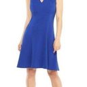 London Times  Sleeveless Fit and Flare Dress in Blue Size 14P NWT $60 Photo 0