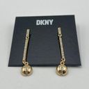 DKNY  Crystal Pave Stripe Linear Earrings in Gold-Tone MSRP $38 NWT Photo 1