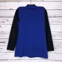 Denim & Co . Active Size L Blue & Black Colorblock Zip Front Knit Jacket Photo 3