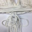 Robin Piccone  Sophia Crochet Banded Halter Bikini Top Cream L Photo 7