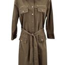 Etcetera  Bonvoyage Snap Down Military Style Midi Dress Olive Green 6 Photo 0