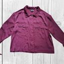 EXPRESS  Women's Burgandy button down collared blouse work shirt sz M Silky Photo 0