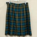 L.L.Bean  Vintage Pleated Skirt Wool Plaid Sz 12 Made in USA Academia Vntg Vtg Photo 1