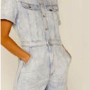 Lee  Union-Alls Women’s Acid Wash Denim Short Overall Romper overalls sleeve Photo 2