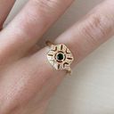 Madewell NWOT  gold toned cubic zicronia ring with emerald green CZ stone Photo 0