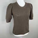 Michael Stars  Astrid Dolma Pullover Open Knit Short Sleeve Sweater Brown Small Photo 4