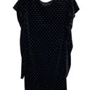 Betsey Johnson  Black Power Sleeve Metallic Dot Velvet Dress Size L New Photo 2