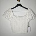 ASTR  The Label White Shirred Crop Top Off The Shoulder NWT sz Large Photo 0