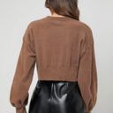 SheIn Brown Drop Shoulder Cropped Sweater Photo 1