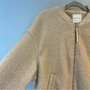 Avec Les Filles  Coat Faux Fur Bomber Jacket in Bone (Cream) Sz L NWT Cozy Teddy Photo 7