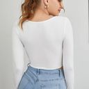 SheIn Long Sleeve White Crop Top Photo 1