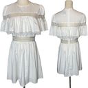 Jovonna London Mini Dress Ruffle Lace Inlay White Bridal Bride Wedding size US 6 Photo 1