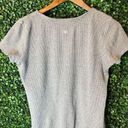 Lululemon Cotton Waffle Knit Short Sleeve Gray Top Size Large Photo 1