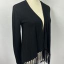 Michael Kors  Fringe Cardigan Black XS Open Front Photo 10