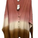 J.Jill  Dip Dyed Peach Sunset Cardigan Size 3X V Neck Button Ombré NWT Photo 0