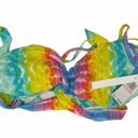 Bleu Rod Beattie  Bikini Top Size 40D Swim Rainbow Tie Dye Beach Large Bust NWT Photo 2