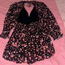 Lulus Black Floral Backless Long Sleeve Romper Photo 5