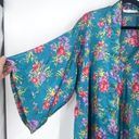 Vintage Val Mode Lingerie Womens Floral Kimono Robe and Cami Set blue Sz Medium Photo 3