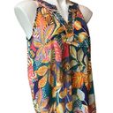 Cynthia Rowley  Tropical Print Lightweight Cotton Racerback Tank Top, Sz S Photo 6