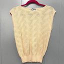 Vintage 70s 80s Keneth Too! Beige Crochet Electric Grandpa Sweater Vest S Photo 0