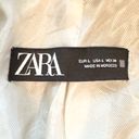 ZARA Tweed Textured Frayed Crop Blazer Jacket in Navy Size L Photo 4