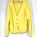 Hill House  Button Front Cardigan Sweater V-Neck Knitted Side Pocket Yellow M Photo 0