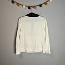 L.L.Bean  cream and navy henley zip sweatshirt Photo 4