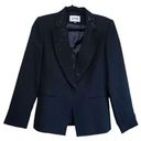 Kasper  Women’s Black Blazer Jacket with Sequins Lapel Collar Size 6 Photo 0