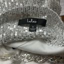 Lulus Lulu’s Famous Behavior Silver Sequin Cowl Neck Mini Dress size small Photo 4