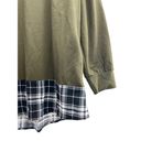 Bloomchic Sweatshirt w/ Plaid Hem and Collar Olive Size 18 Photo 6