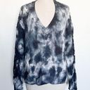 Pilcro  Anthropologie Black Dyed Cable Knit V Neck Sweater Cotton Size Small Photo 0