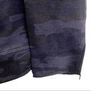 Sanctuary  Camo Print V Neck Lace-Up Pullover Sweatshirt Small Blue/Black Photo 3