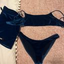 Triangl Velvet Navy Blue Swimsuit Set Photo 0