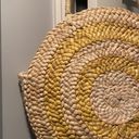 American Eagle  yellow tan straw circle sun tote bag Photo 1