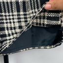 Peter Nygard  Black Cream Checked Plaid Tweed Pencil Skirt Photo 7