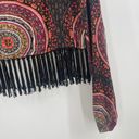 Gypsy Warrior  Top Size Medium Fringe Long Sleeve Crop Boho Bohemian Cropped Photo 6