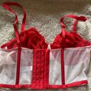 Target Red & White Corset Crop Top Bralette  Size Small Valentine's Day Photo 2