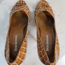 Enzo Angiolini  Womens Shoes 7.5 Orange Leather Giraffe Print Open Toe Pump Heels Photo 4