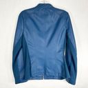 Marc New York  Small Jacket Faux Leather Blue Full Zip Moto Lined Pockets 1520 Photo 1