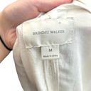 Brochu Walker  White Tencel Linen Open Front Waterfall Blazer Jacket Size Medium Photo 4