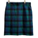 CHAPS  Green Blue Tartan Plaid Knit Pencil Straight Skirt Size Large Photo 0