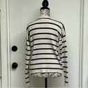 a.n.a  Stripped Ribbed Vneck Sweater Womens Nautical Preppy Cropped Old Money L Photo 3