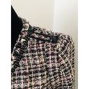 White House | Black Market  WHBM Black Pink Tweed Blazer Jacket Chain Fringe Trim 4 Photo 3