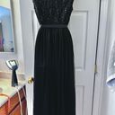 Candalite Black Lace Ribbon Belt Maxi Dress Photo 2