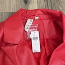 Anthropologie NEW DOLAN  Large Red Vegan Faux Leather Boyfriend Blazer Jacket Photo 10