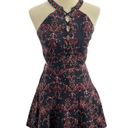 Parker  Black with Red Floral Fit and Flare Rayan Dress Size Small New Photo 3